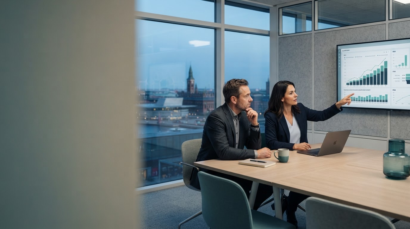 Fastgarantik dashboard med visualisering af realtidsdatastrømme og prædiktive modeller